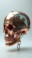 Transparent Skull with Brain — Detailed 3D Medical Visualization of Human Skull and Brain Anatomy
