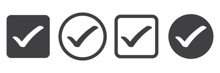  Check box icon with correct, accept checkmark icons tick box checked. Approve symbol. Check mark icon vector design. black check mark icon. black tick symbol. Vector check icon
