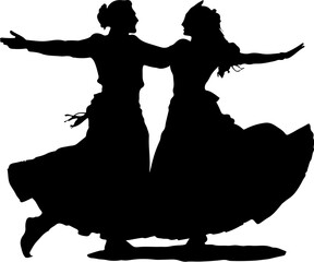 silhouette of a dancing couple