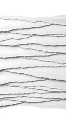 Fragmented paper textures create an abstract landscape, Ripped white paper segments with subtle shadows form an artistic composition
