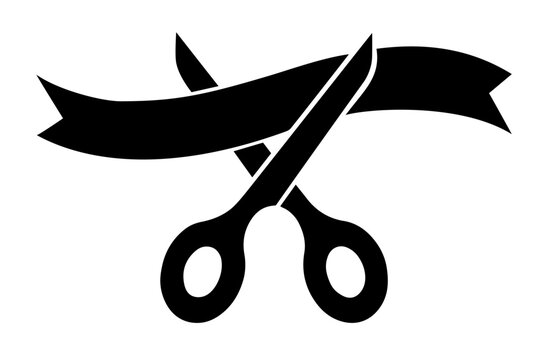 Scissors cutting ceremonial ribbon, grand opening, inauguration, launch event, celebration, new beginnings, and official start, business openings, festive ceremonies, and event marketing visuals.