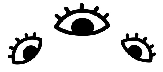 Stylized Eyes Symbolizing Surveillance and Social Anxiety – Concept of Public Pressure, Constant Observation, Paranoia, Mental Health Awareness, and Fear of Judgment in Modern Society

