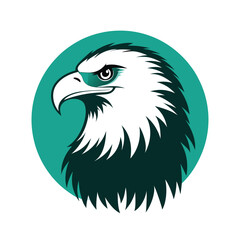 Obraz premium Bald Eagle Silhouette with Blank Center Space