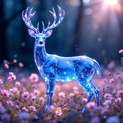 christmas background with deer