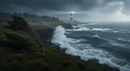 storm over the sea