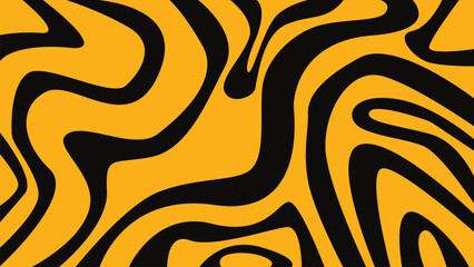 Abstract yellow black squiggle background