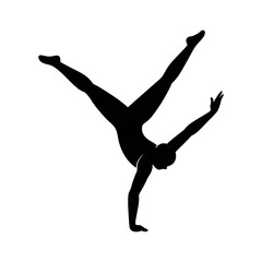 gymnast silhouette pose outline black graphic