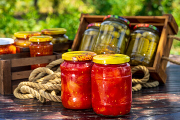 Canned tomato. Homemade canned tomatoes