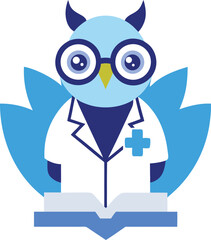 Adorable Doctor Owl Vector Mascot Logo 