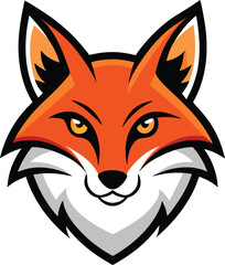 fox head mascot vector logo design illustration