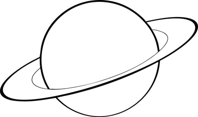 Planet Saturn with planetary ring system flat icon for astronomy apps and websites © IshratJahan