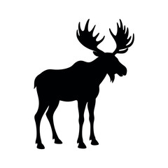 moose silhouette wildlife animal vector art