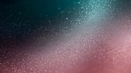Obraz premium Abstract Teal and Rose Gold Glitter Background: Sparkling Festive Shimmer Texture