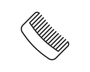 Minimalist illustration of a comb. Represents beauty, grooming, and selfcare. Ideal for websites, apps, and print materials related to hairstyling, cosmetics, and wellness.