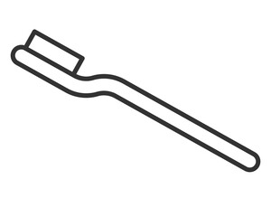Fototapeta premium Minimalist line art of a toothbrush. Symbolizes dental care, oral hygiene, health. Suitable for medical, hygiene, or beautyrelated projects. Simple, clean design.