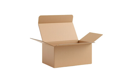 Closed and Open Cardboard Box Mockup Isolated on Transparent Background – Packaging Design Photo