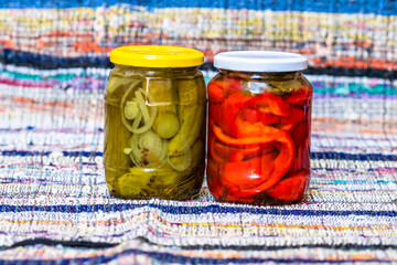 Canned peppers in vinegar