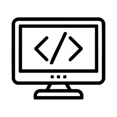 computer, screen, monitor, coding, code, programming, developer, software, technology, web, development, internet, digital, data, information, symbol, icon, graphic, illustration, design, concept, abs