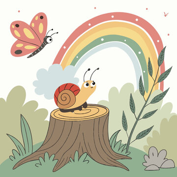 snall on tree