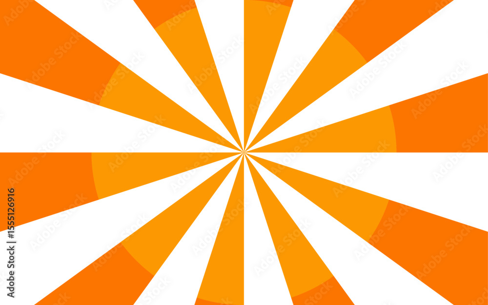 Poster abstract high-contrast, optical illusion background with a bold spiral pattern. wavy orange and whit