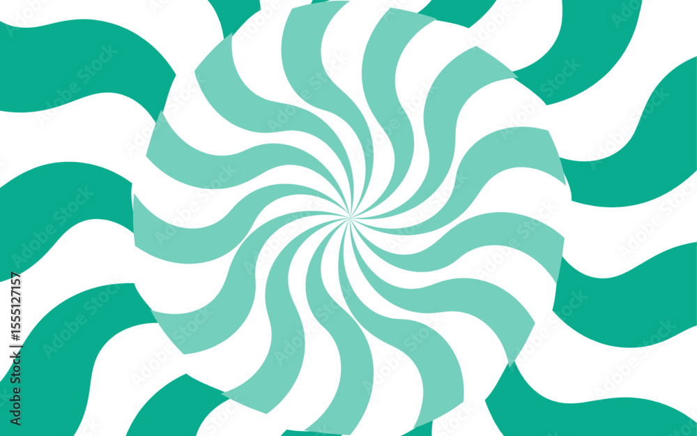 Poster abstract high-contrast, optical illusion background with a bold spiral pattern. wavy orange and whit