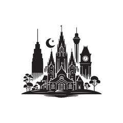 Fototapeta premium Bank Holiday (New South Wales) Silhouette Vector Illustration, Solid White Background.