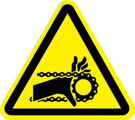 Warning Moving Parts Symbol, Crushing of hands sign vector, Label Entanglement, Safety label, Symbol Sign, Caution HAND ENTANGLEMENT, Pinch Point Hazards, Keep Hands Clear
