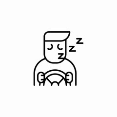 drowsy driver alert icon sign vector