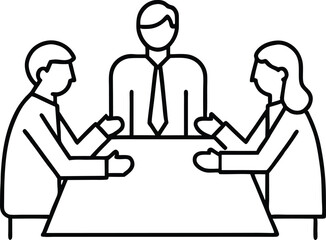 business people shaking hands line art