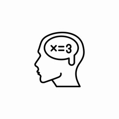 math thinking head icon sign vector
