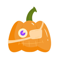Cute pirate Halloween pumpkin