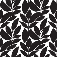 Floral pattern seamless leaf ornament geometric wallpaper Silhouette white Background.