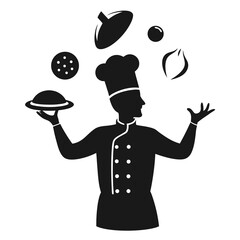 Dynamic Chef Balancing Cooking Utensils and Ingredients in Motion