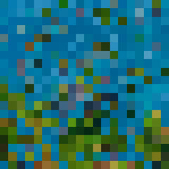 Colorful abstract mosaic background. Pixel effect. Camo and camouflage.