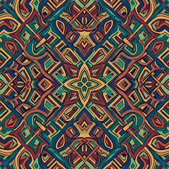 Vibrant Ethnic Abstract Pattern - Intricate Cultural Design