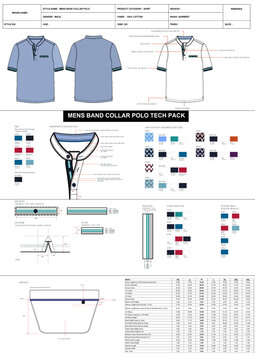 mens band collar polo tech pack