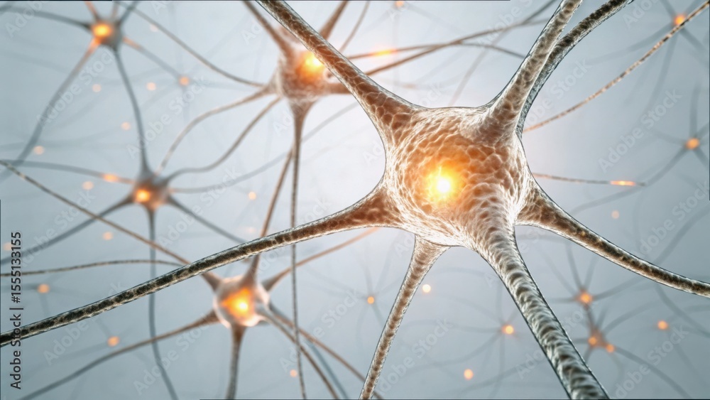 Aufkleber Glowing Neurons with Synapses in a Regenerative Visual Display
