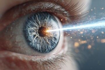 Laser treatment for retina detachment, showcasing precision and medical technology in action.