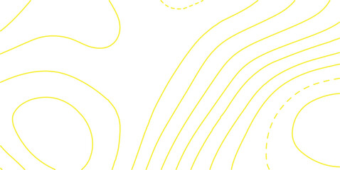 Abstract topography contour map background design .modern design with white background and yellow wave lines .geography contour map linear background vector illustration