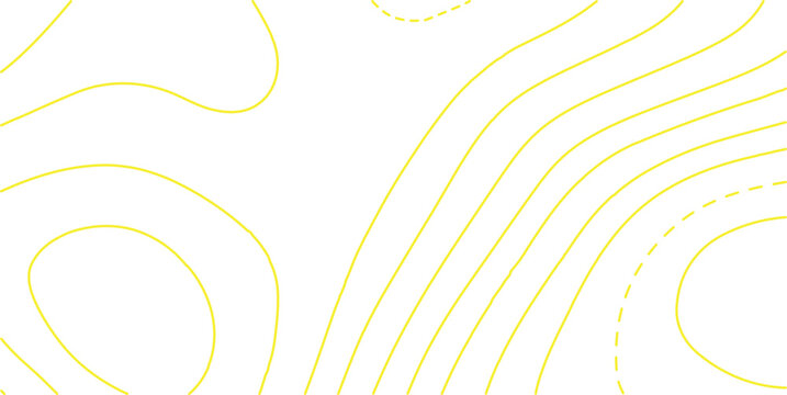 Abstract topography contour map background design .modern design with white background and yellow wave lines .geography contour map linear background vector illustration