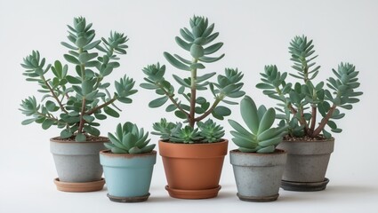 Obraz premium A variety of potted succulent plants arranged together.