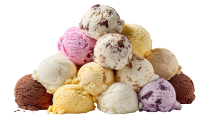 Ice cream scoops in a pyramid shape