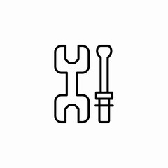 wrench screwdriver tools icon sign vector