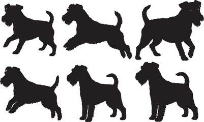 Terrier dog silhouette vector illustration