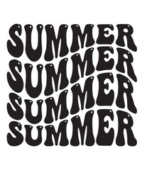 Summer Retro Summer Bundle SVG, Beach wavy, Trendy svg, Funny Beach Quotes Svg, Summer Cut Files, Groovy aesthetic svg, wavy files for cricut