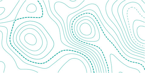 Abstract topography contour map background design .modern design with white background and Green wave lines .geography contour map linear background vector illustration