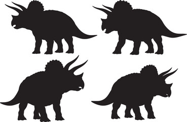 Dinosaur triceratops silhouette vector illustration