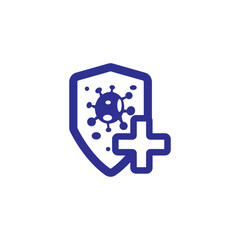 Antibacterial and antiviral defense icon logo symbol illustration
