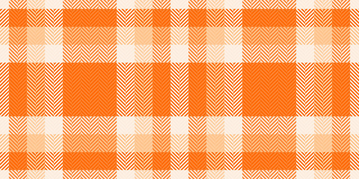 Vibrant orange and cream herringbone plaid pattern. Perfect for textile design, autumnal projects, or adding a touch of warmth and texture to your designs.