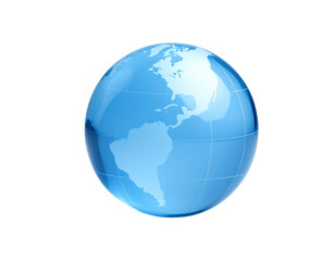 Digital globe on white transparent background.